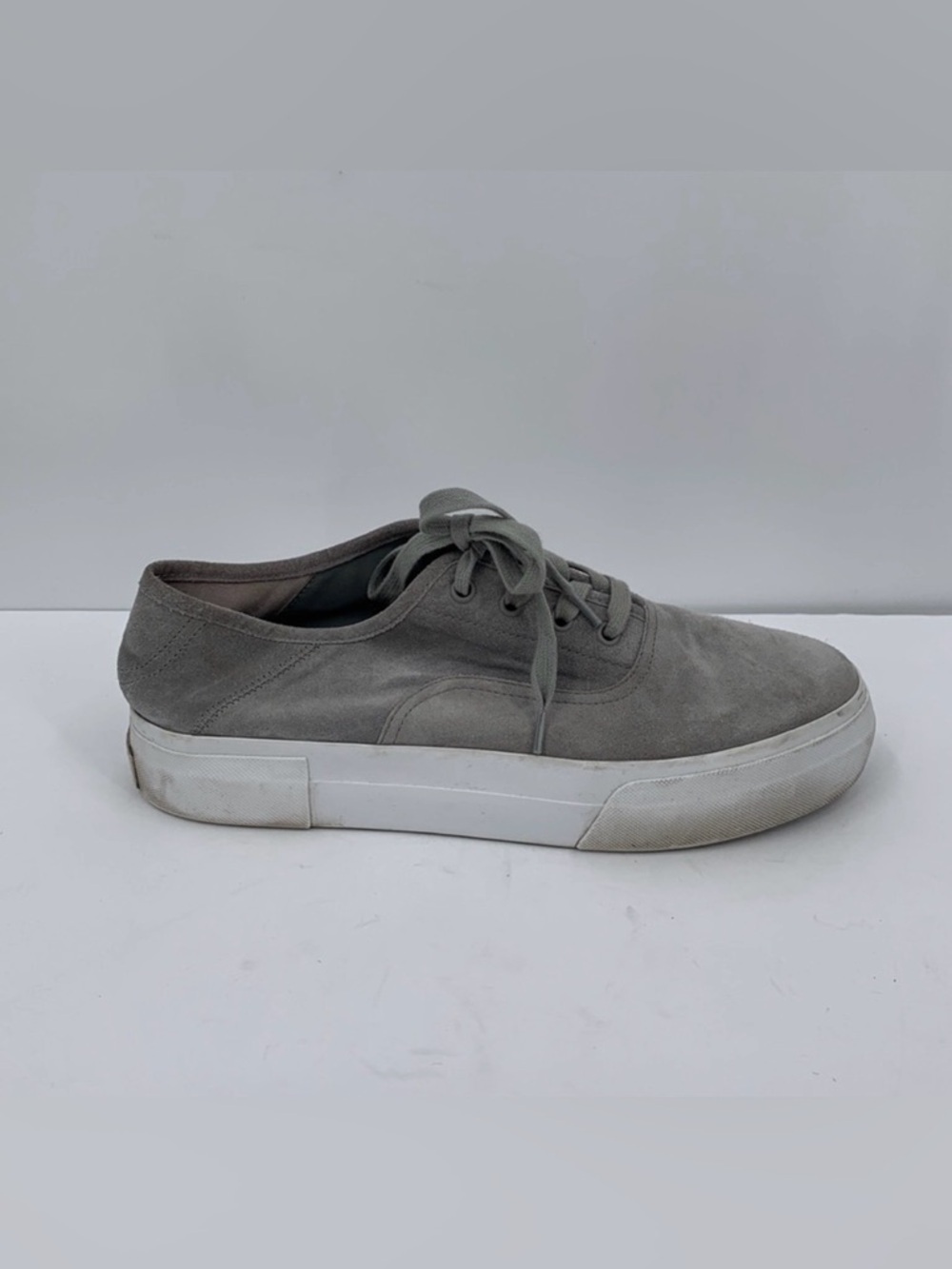 Vince Copely suede platform lace-up tie sneakers gray shoe leather women 10 40